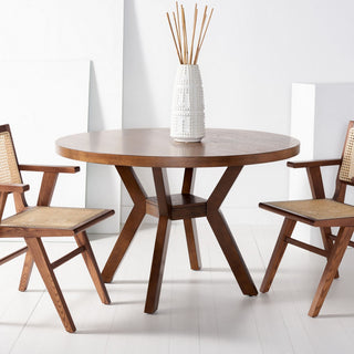 Safavieh Couture Luis Round Wood Dining Table, Medium Oak
