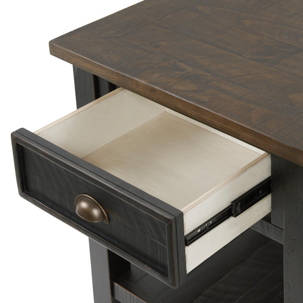 Monterey End Table, Two-Tone Black and Brown