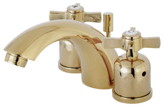 Mini-Widespread Bathroom Faucet With Pop-Up, Polished Brass