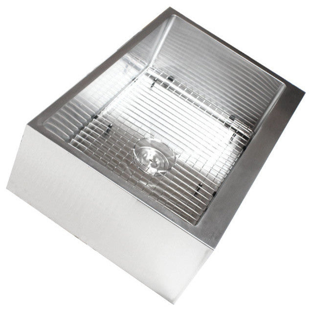 33" Stainless Steel Flat Front Farm Apron Single Bowl Kitchen Sink