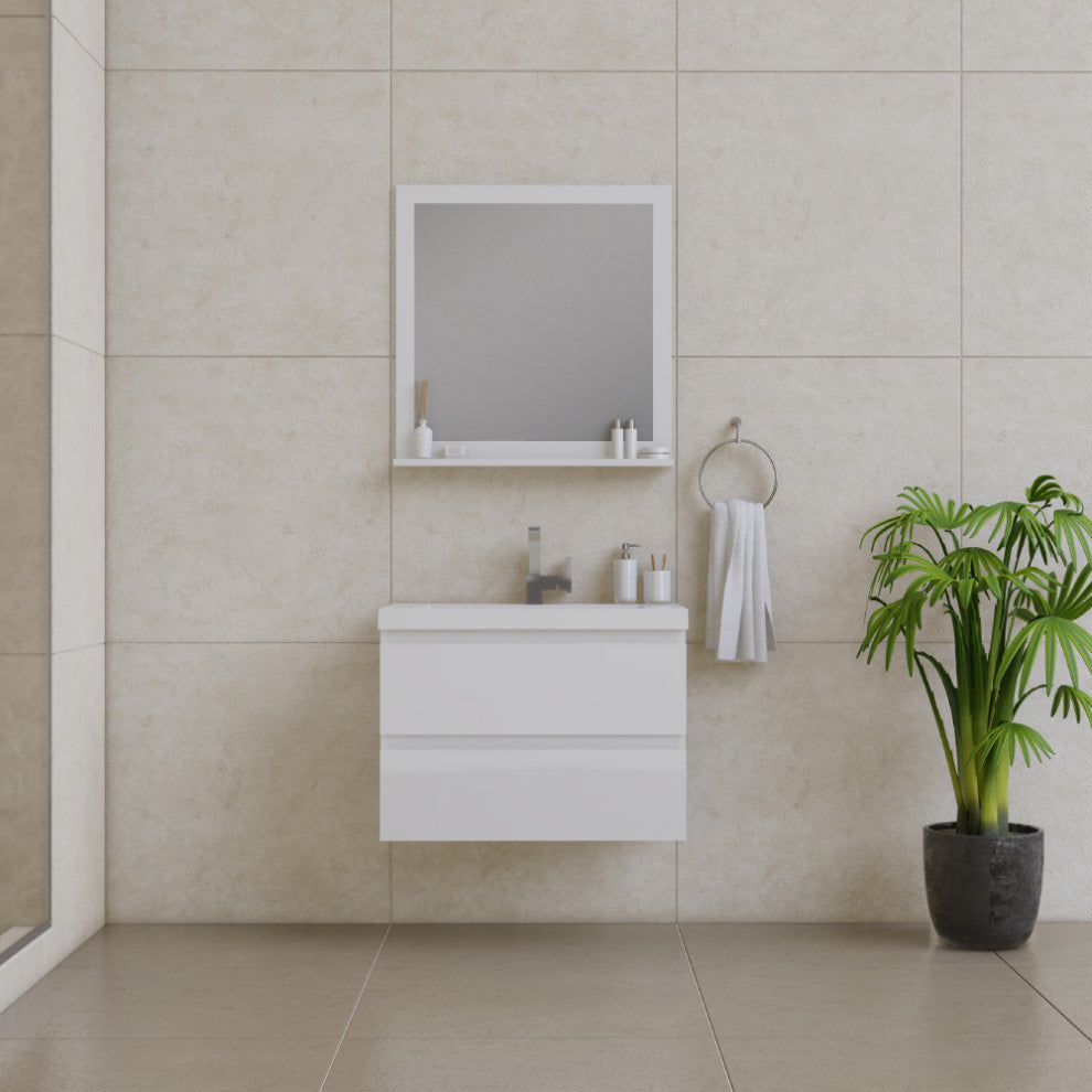 Paterno 30" Wall Mounted Bathroom Vanity With Sink, White