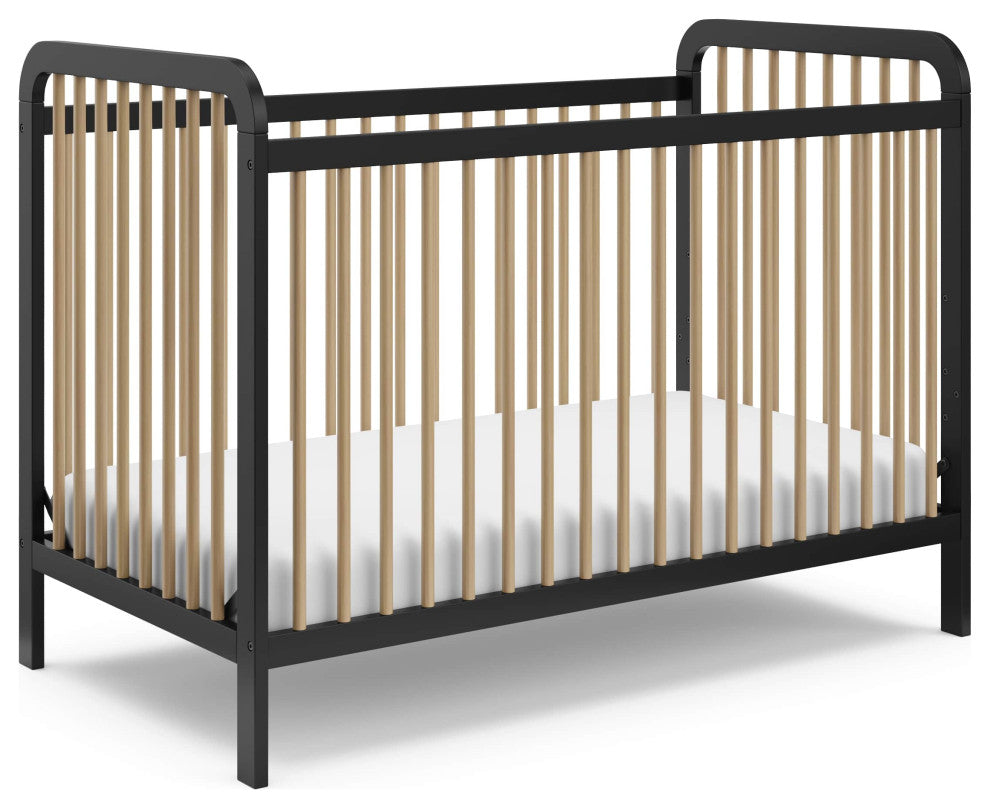 Storkcraft Pasadena 3-in-1 Convertible Crib, Black With Driftwood