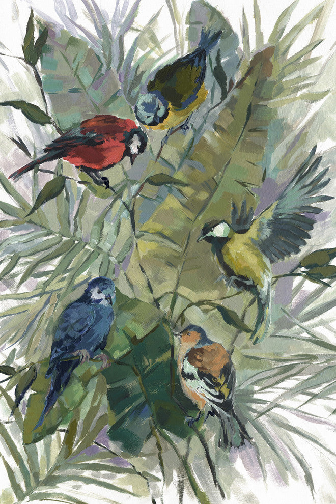 "Morning Birds II" Painting Print on Wrapped Canvas, 16"x24"
