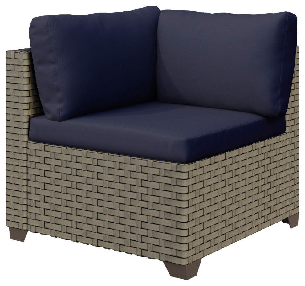 Keys 6-Piece Outdoor Conversation Set with Loveseat, Sofa, and Coffee Table, Cobalt