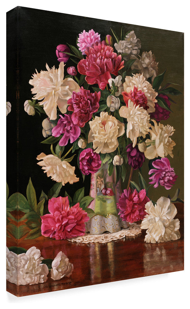 Christopher Pierce 'Red And White Peonies' Canvas Art, 18"x24"