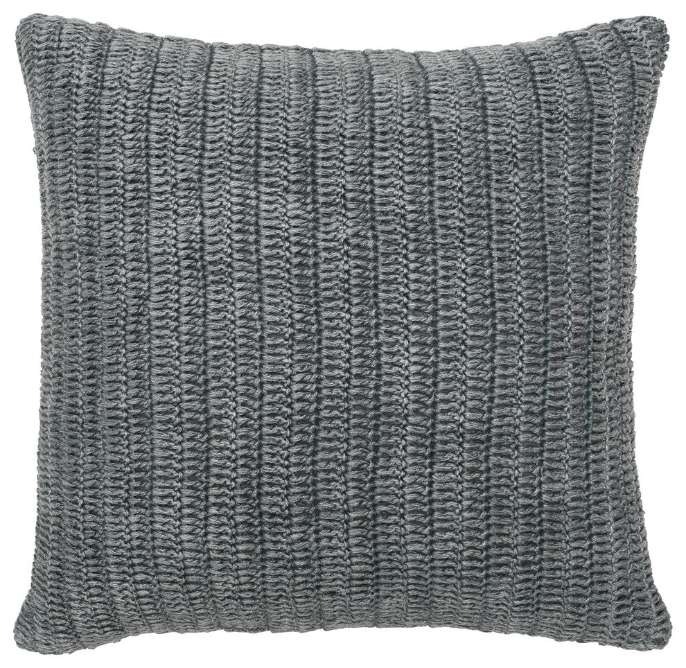 Marcie Knitted 22" Throw Pillow by Kosas Home, Gray