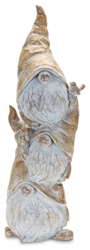 Carved Spring Gnome Stack 23"H