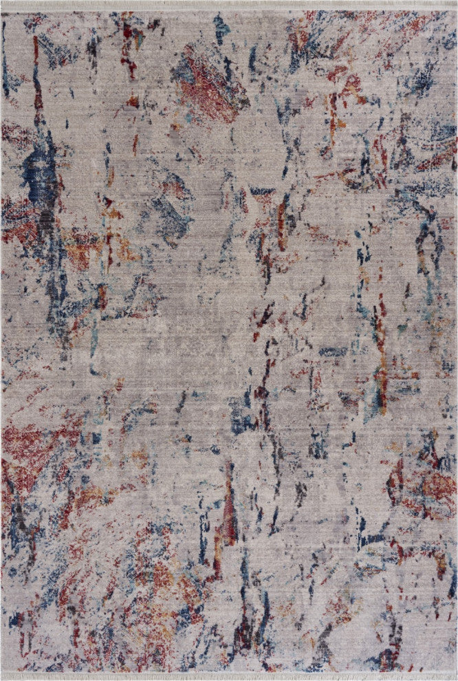 10" x 13" Gray Toned Abstract Area Rug