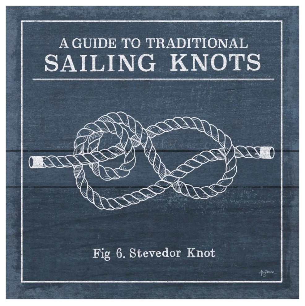"Vintage Sailing Knots VI" Digital Paper Print by Mary Urban, 42"x42"