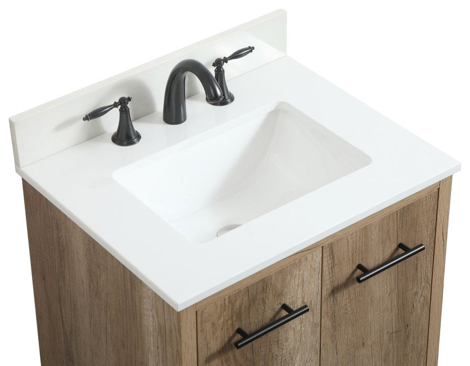 Home Living 19" Midcentury Modern Natural Oak-Light Bathroom Vanity