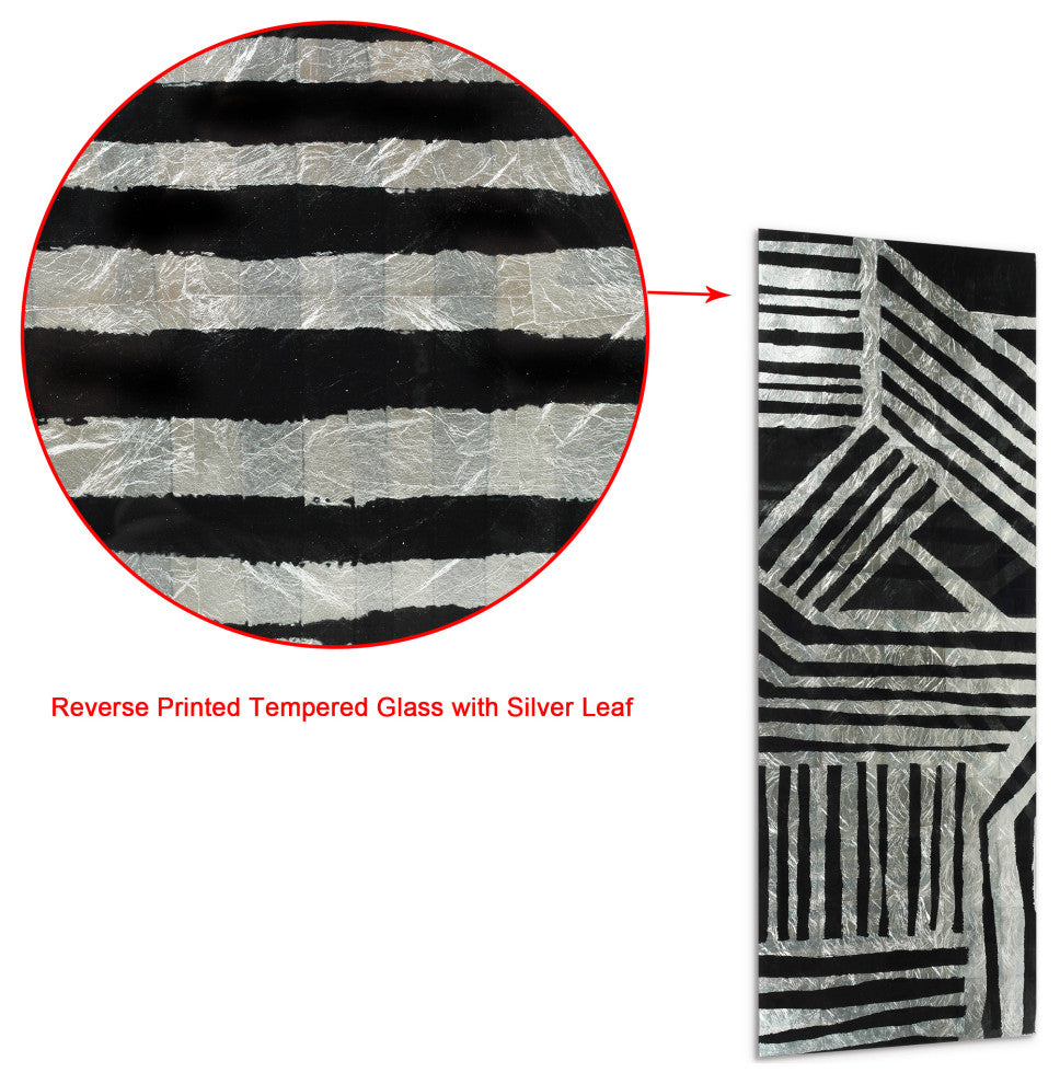 Nokomis Abstract Diptych Wall Art Print Tempered Glass Wall Art With Silver Leaf