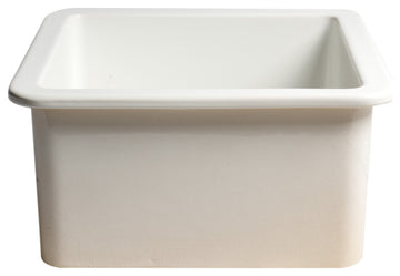 ALFI brand ABF1818S-W White Square 18" x 18" Undermount Fireclay Prep Sink