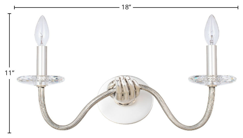 Venus 2 Light Wall Sconce, Brass