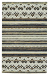 Shakta-Kelim Runner Hand Tufted Rug, Paper Birch, 9'x12'