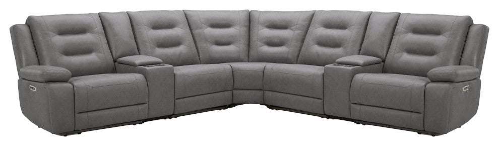 Modular Power Reclining Sectional With Power Adjustable Headrests, 7 Piece
