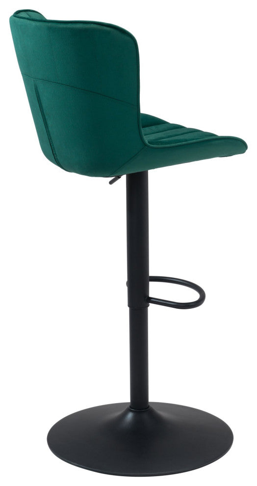 Bar Stool Chair Barstool, Steel Metal, Fabric, Green, Black, Cafe Bistro