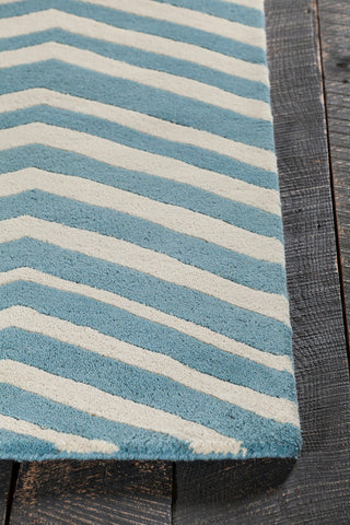 Davin Contemporary Area Rug, White and Blue, 5'x7'