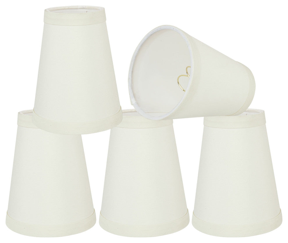 Aspen Creative 32666-X Hardback Empire Clip-On Lamp Shade in White 2 1/2"x4"x5", Pack Set of 5