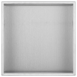 12in x 12in Ultra-thin Frame Recessed Stainless Steel Shower Niche, Stainless Steel Brushed