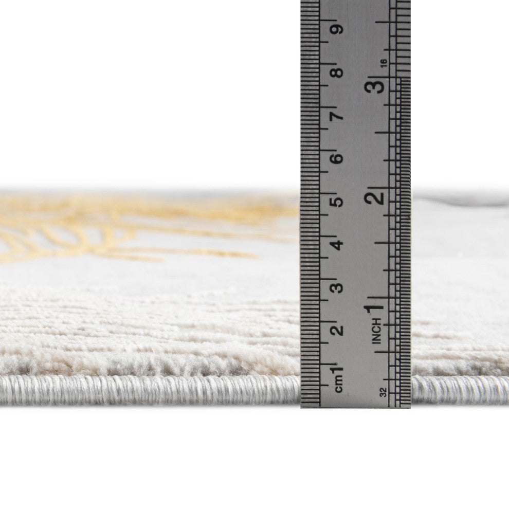 Unique Loom Camilla Finsbury Rug, Yellow Gray, 2'x6'