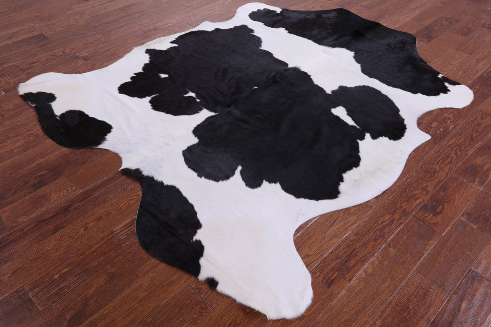 Black and White Natural Cowhide Rug 7' 3" X 6' 4" C1523