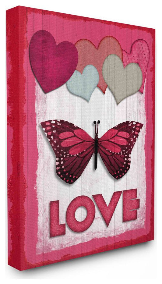 Butterfly Love Heart Pink Design, 16"x20"