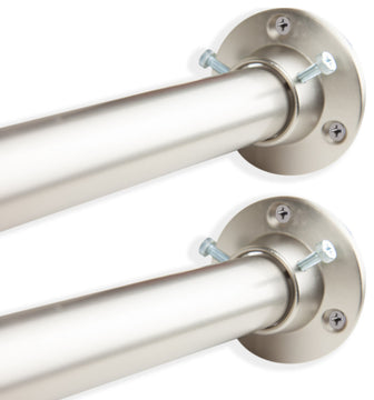 1" Adjustable 66-115" Room Divider/Closet Rod, Rod and Socket Set- Satin Nickel