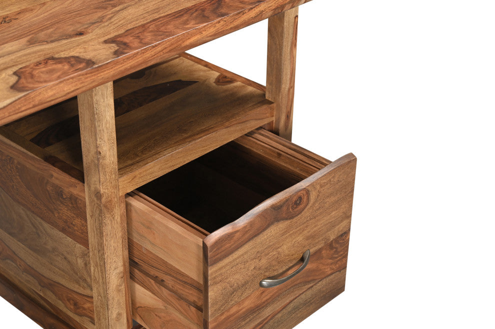 Damian Live Edge Writing Desk, Brown