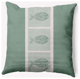 26x26" Fish Chips Nautical Decorative Indoor Pillow, Sage