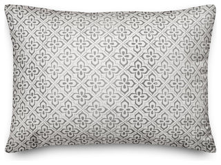 Faded Gray Pattern Spun Poly Pillow, 14"x20"