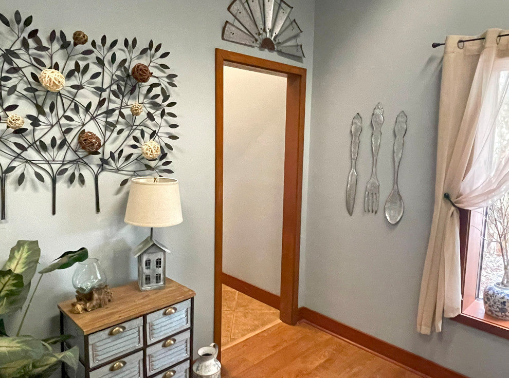 Giant Galvanized Metal Fork Spoon Knife Farmhouse Kitchen Decor Wall Hanging Se
