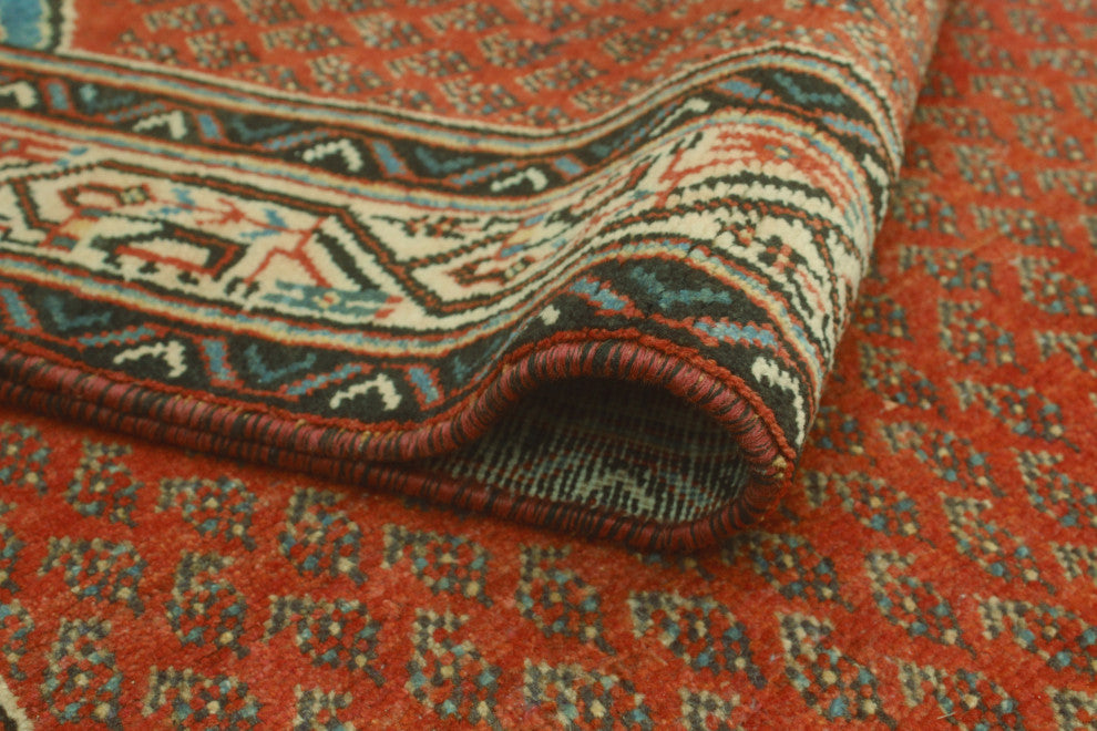 Fine Vintage Distressed Niloufar Rust/Beige Runner, 3'3x10'0
