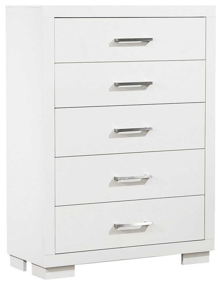 Wooden Chest with 5 Drawers, White