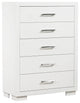 Wooden Chest with 5 Drawers, White