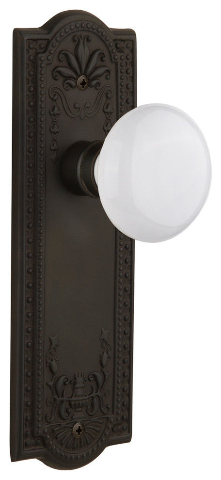 Meadows Plate Passage Door Knob, Oil-Rubbed Bronze