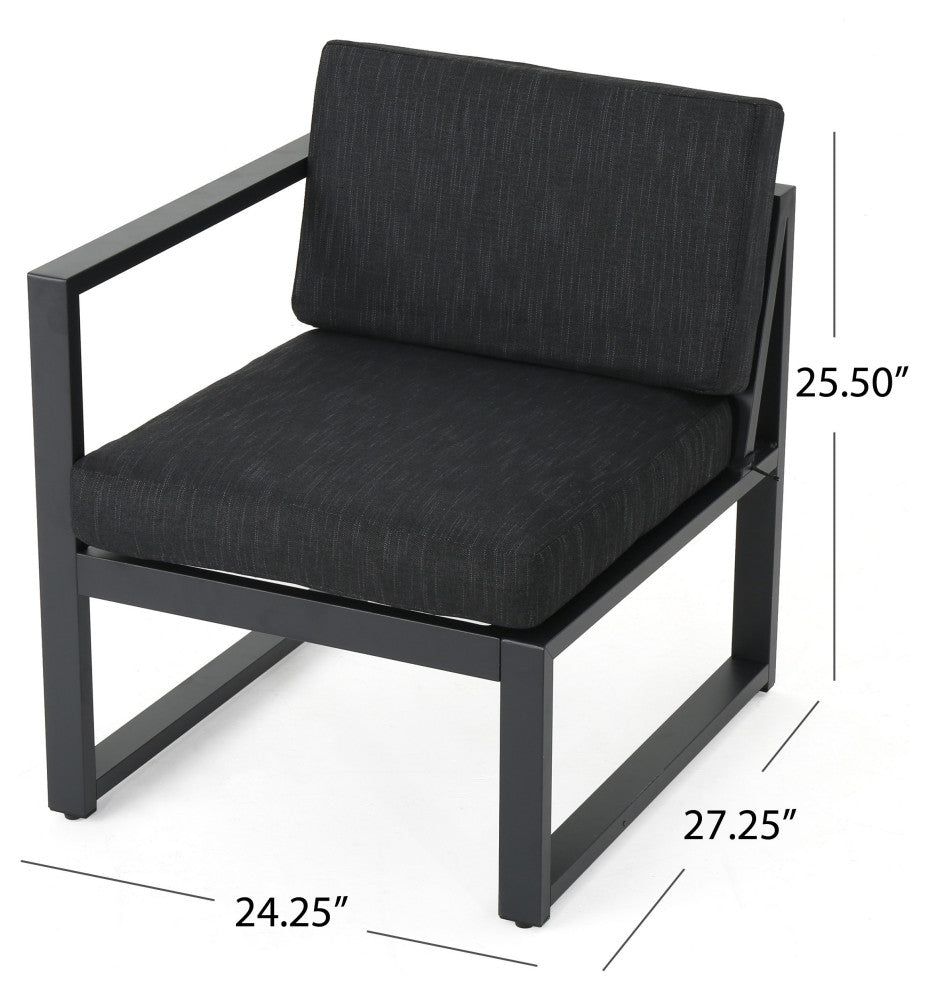 GDF Studio 5-Piece Nealie Outdoor Patio Aluminum Sofa Set