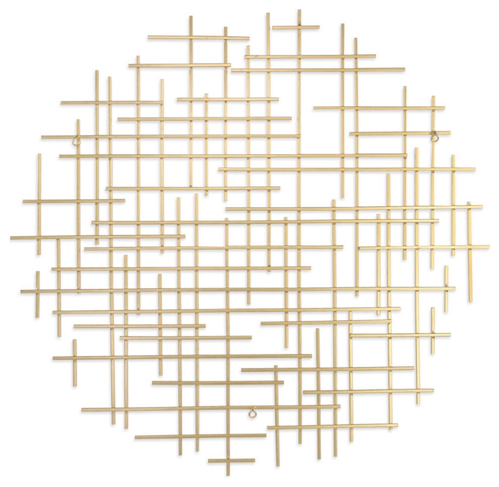 Iquara Large Gold Round Metal Wall Art