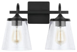 Capital Lighting 139122-496 2 Light 15-1/4"W Bathroom Vanity - Matte Black