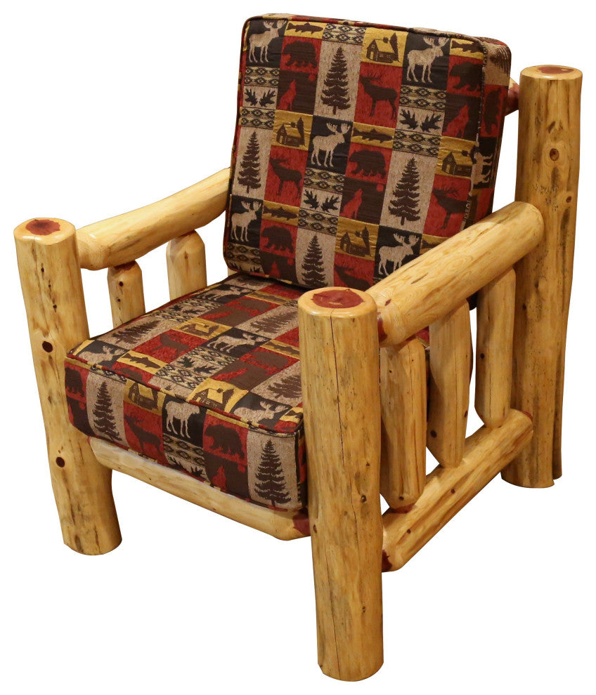 Red Cedar Log Santa Fe Chair, Fairbanks Red