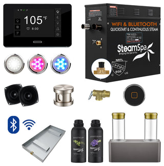 7.5kW QuickStart Steam Bath Generator With Dual Aroma Pump, Brushed Nickel