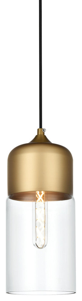 Elegant Lighting LD2240 Ashwell 5"W Mini Pendant - Satin Gold