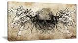 "Human Skull Tattoo Sketch" Digital Art Canvas Print