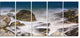 "Rocky Waves At Haeundae Coast Busan" Seascape Wall Art, 5 Panels, 60"x28"