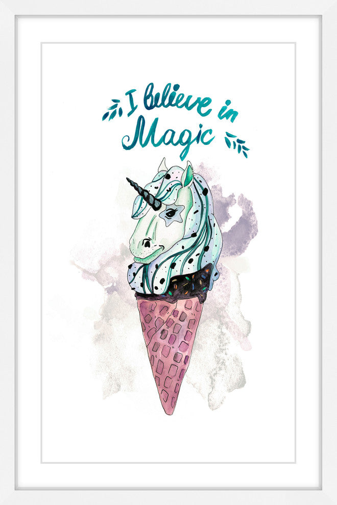 "I Believe in Magic" Framed Painting Print, 12"x18"