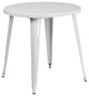 30'' Round White Metal Indoor-Outdoor Table