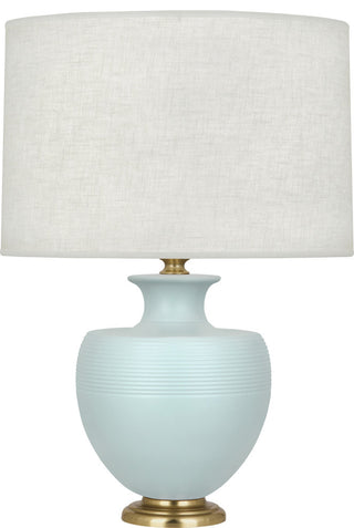 Michael Berman Atlas Table Lamp, Matte Sky Blue With Modern Brass