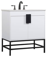 Home Living 19" Modern White-Light Bathroom Vanity