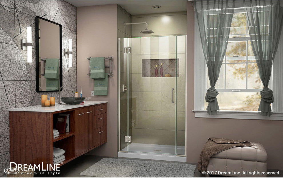DreamLine Unidoor-X 40.5-41" Shower Door, Brushed Nickel