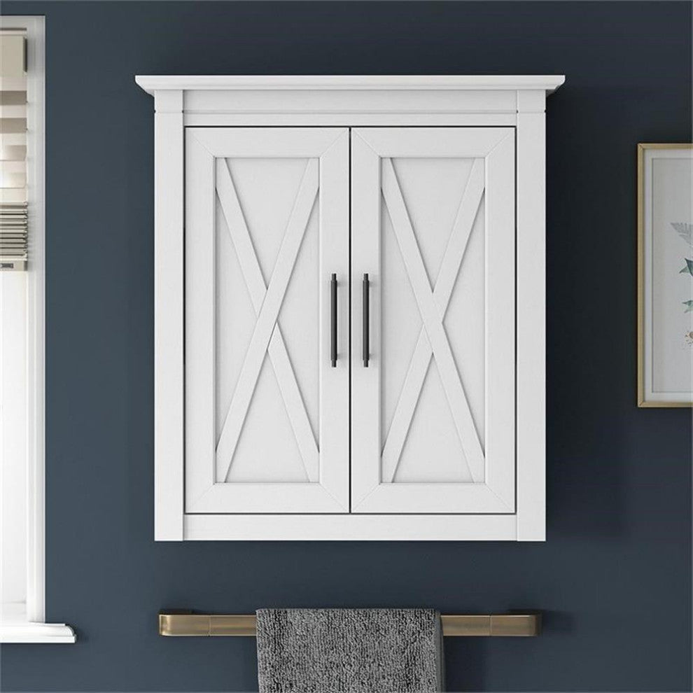 Key West Bathroom Wall Cabinet with Doors in White Ash - Engineered Wood