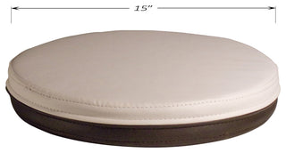 Round Leather Seat Cushion for Stool, Black/White